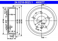 Brake Drum 24.0218-0023.1 ATE