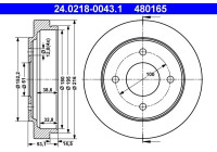 Brake drum 24.0218-0043.1 ATE