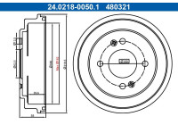 Brake drum 24.0218-0050.1 ATE