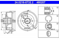 Brake Drum 24.0218-0732.2 ATE