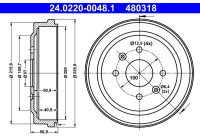 Brake drum 24.0220-0048.1 ATE