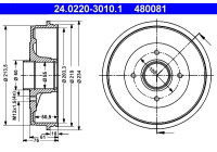 brake drum 24.0220-3010.1 ATE