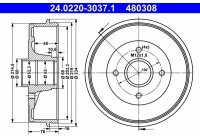 Brake Drum 24.0220-3037.1 ATE