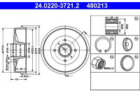 Brake drum 24.0220-3721.2 ATE