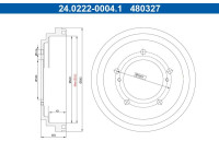 Brake drum 24.0222-0004.1 ATE