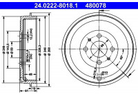 Brake Drum 24.0222-8018.1 ATE
