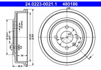 Brake Drum 24.0223-0021.1 ATE