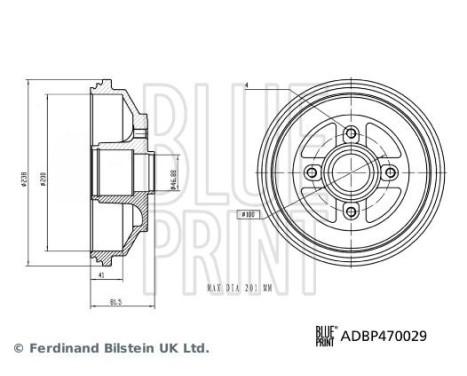 Brake drum ADBP470029 Blue Print