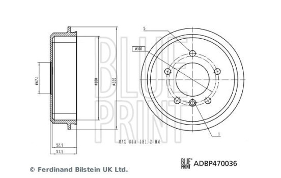 Brake drum ADBP470036 Blue Print