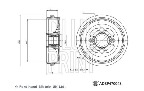 Brake drum ADBP470048 Blue Print