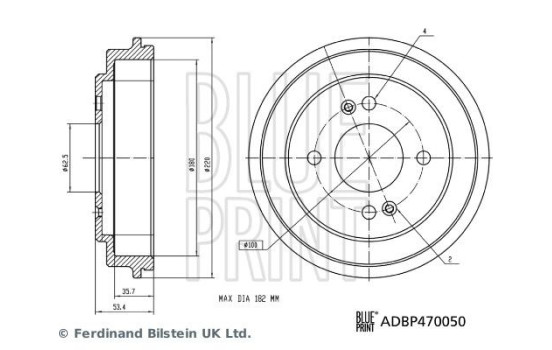 Brake drum ADBP470050 Blue Print