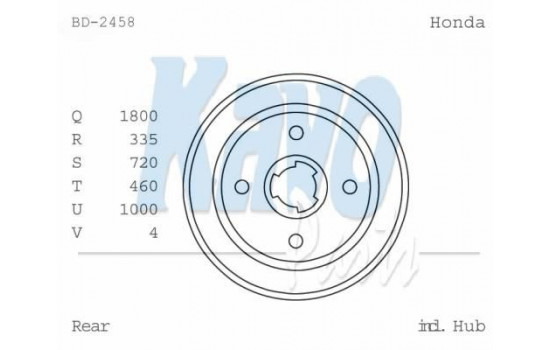 Brake Drum BD-2458 Kavo parts