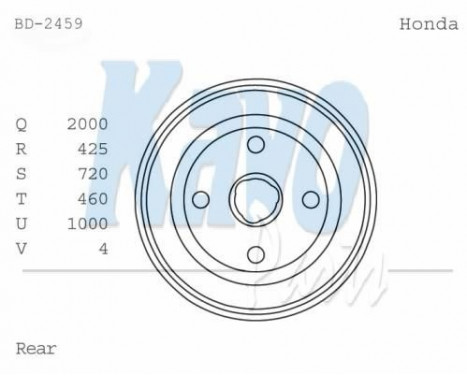 Brake Drum BD-2459 Kavo parts