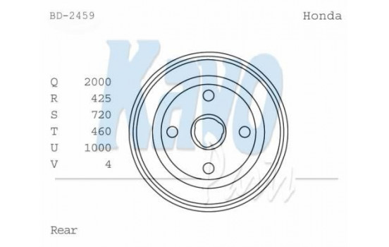 Brake Drum BD-2459 Kavo parts