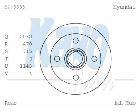 Brake Drum BD-3355 Kavo parts