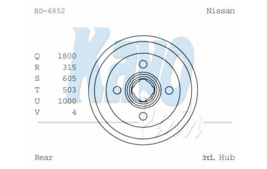 Brake Drum BD-6852 Kavo parts