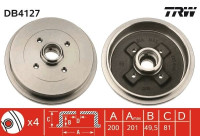 Brake drum DB4127 TRW