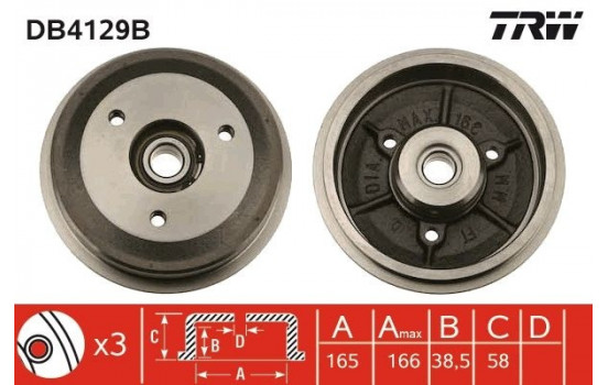 Brake Drum DB4129B TRW