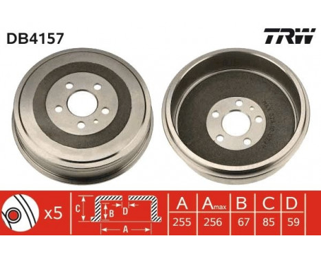 Brake Drum DB4157 TRW