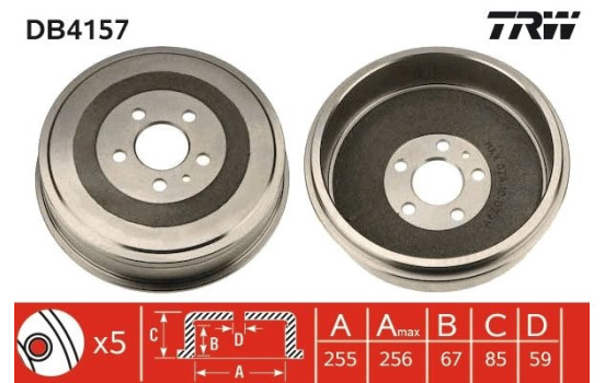 Brake Drum DB4157 TRW
