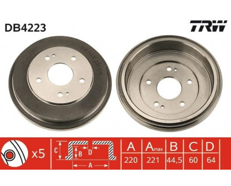 Brake Drum DB4223 TRW