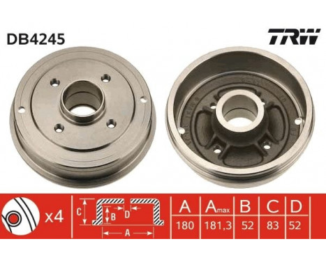 Brake Drum DB4245 TRW