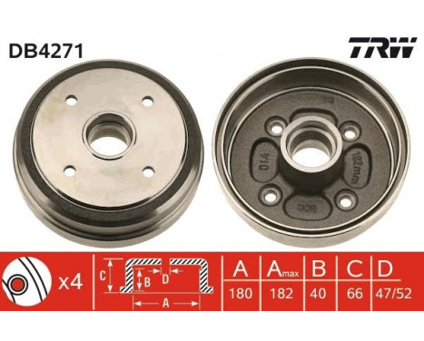 Brake Drum DB4271 TRW