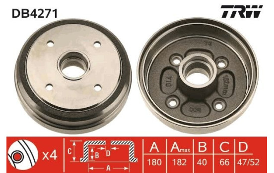 Brake Drum DB4271 TRW