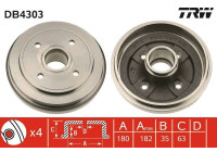 brake drum DB4303 TRW