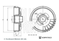 brake drum with wheel bearing ADBP470023 Blue Print