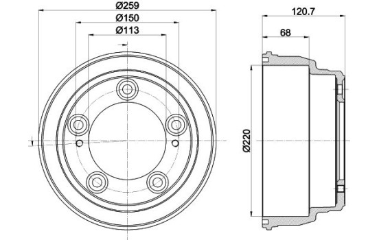 BRAKE DRUM 8DT