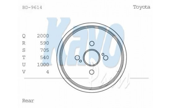 Brake Drum BD-9614 Kavo parts