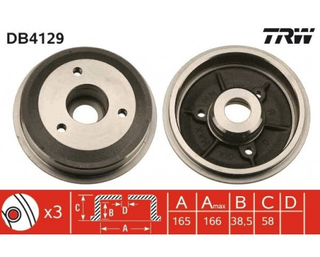 Brake Drum DB4129 TRW