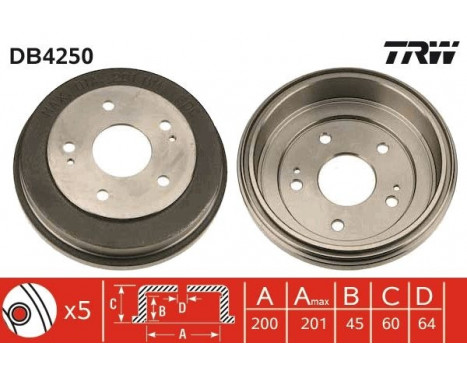 Brake Drum DB4250 TRW