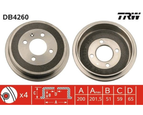 Brake Drum DB4260 TRW