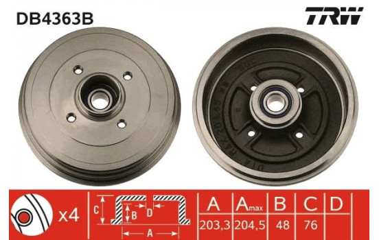 Brake Drum DB4363B TRW