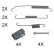 Accessory Kit, brake shoes