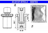 Accessory Kit, parking brake shoes adjusting nut