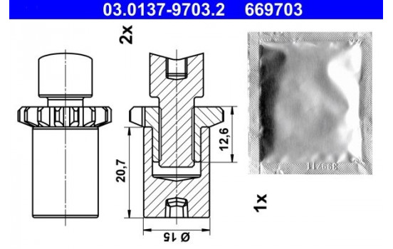 Accessory Kit, parking brake shoes adjusting nut