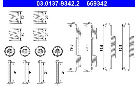 Accessory Kit, parking brake shoes
