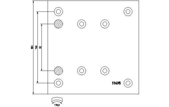 Brake lining set, drum brake