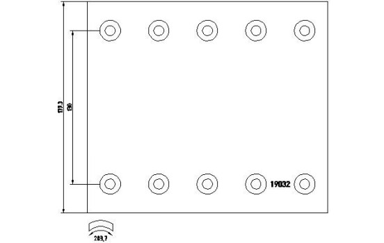 Brake lining set, drum brake