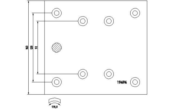 Brake lining set, drum brake