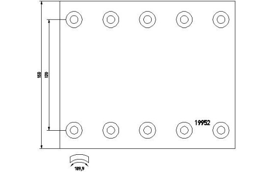 Brake lining set, drum brake