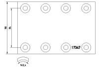 Brake lining set, drum brake