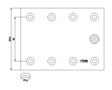 Brake lining set, drum brake