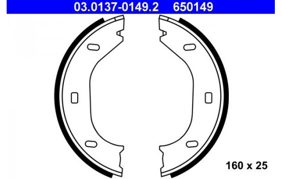 Brake Shoe Kit, parking brake 03.0137-0149.2 ATE