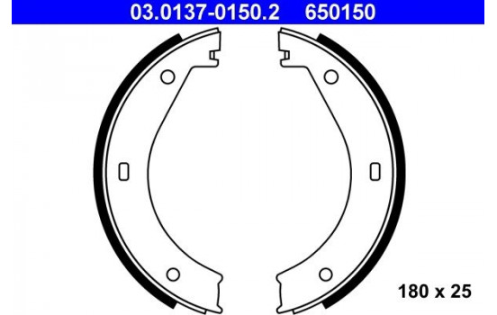 Brake Shoe Kit, parking brake 03.0137-0150.2 ATE