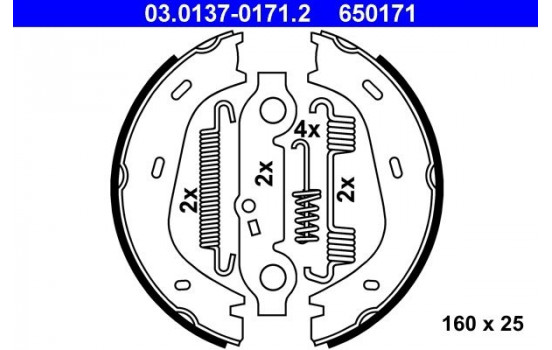 Brake Shoe Kit, parking brake 03.0137-0171.2 ATE