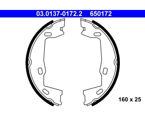 Brake Shoe Kit, parking brake 03.0137-0172.2 ATE